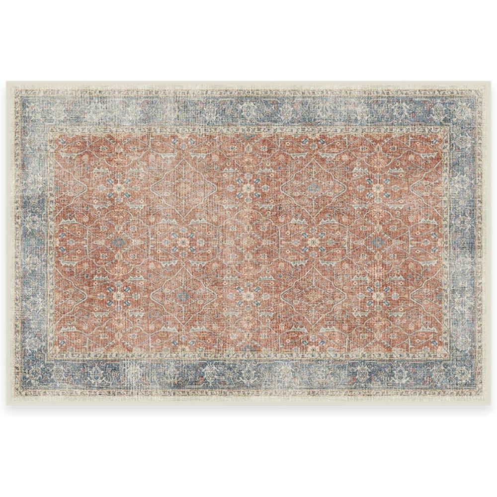 imageRUGGABLE Washable Vintage Area Rug Celestine Coral 3x5 StainResistant NonSlip Small Machine Washable Rugs for Living Room Bedroom Hallway Entryway ampamp Officewith Standard PadCoral Standard Pad