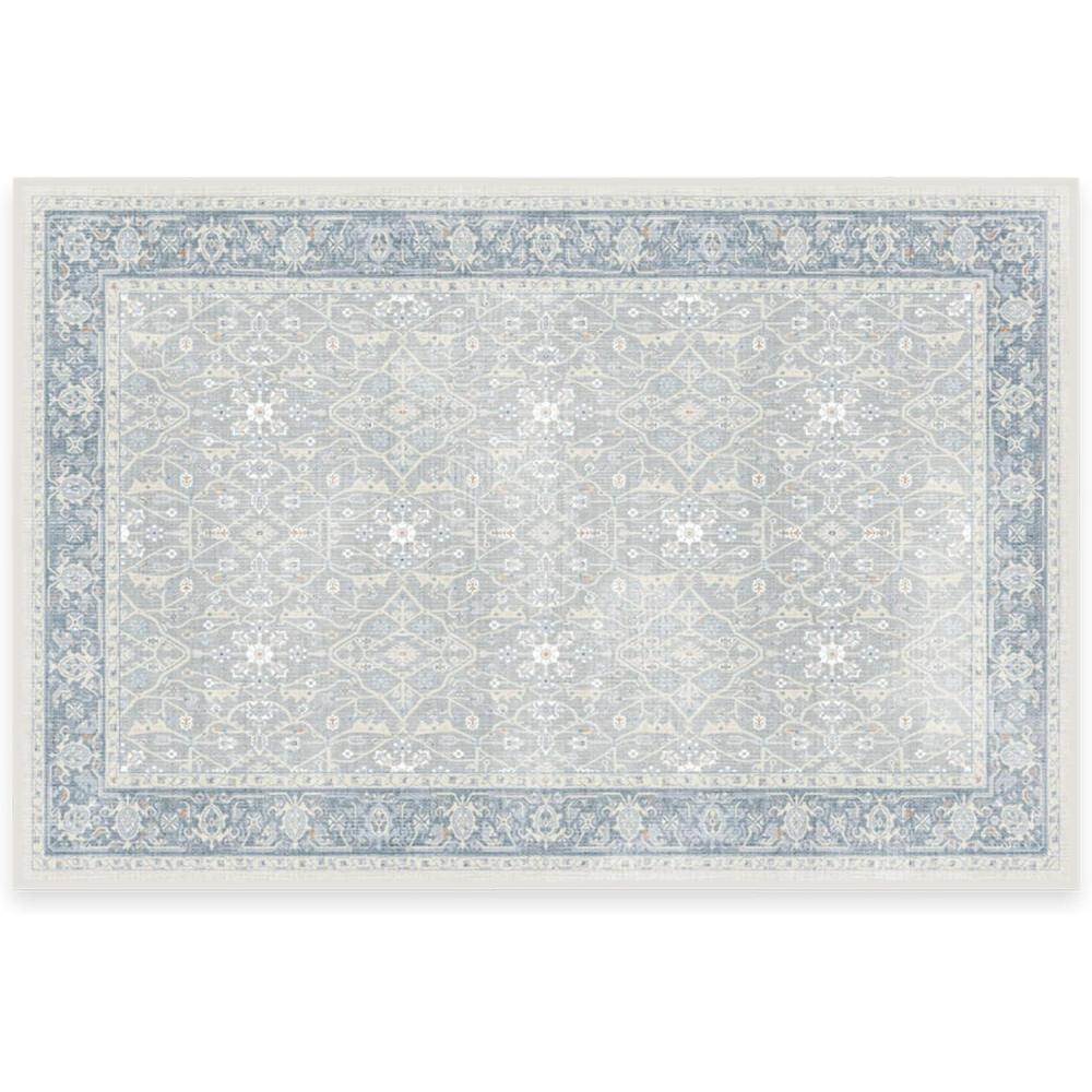 imageRUGGABLE Washable Vintage Area Rug Celestine Coral 3x5 StainResistant NonSlip Small Machine Washable Rugs for Living Room Bedroom Hallway Entryway ampamp Officewith Standard PadSoft Blue Cushioned Pad