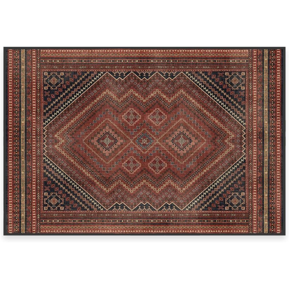 imageRUGGABLE Washable Vintage Area Rug  Kaden Amber Red 3x5 StainResistant NonSlip  Small Machine Washable Rugs for Living Room Bedroom Hallway Entryway ampamp Officewith Standard PadAmber Red  Standard Pad