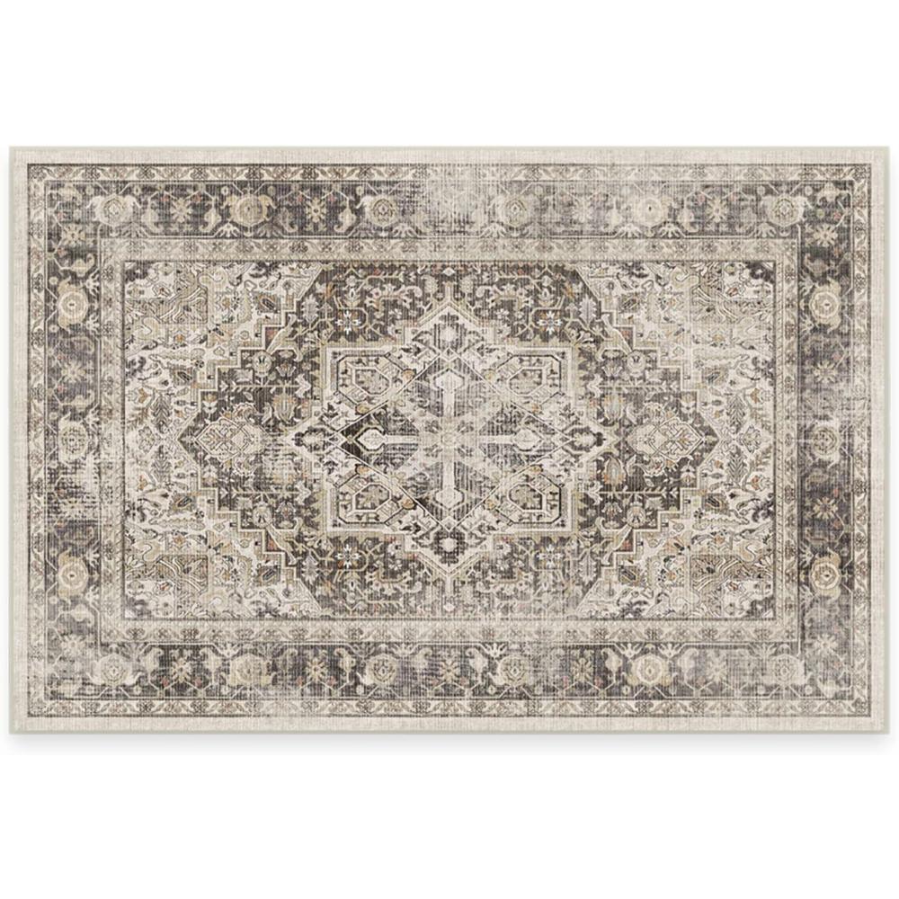 imageRUGGABLE Washable Vintage Area Rug Kamran Hazel 3x5 StainResistant NonSlip Small Machine Washable Rugs for Living Room Bedroom Hallway Entryway ampamp Officewith Standard PadA Hazel Kamran Standard Pad