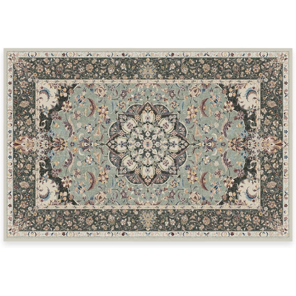 imageRUGGABLE Washable Vintage Area Rug  Sima Royal Blue 9x12 StainResistant NonSlip  Large Machine Washable Rugs for Living Room Bedroom Hallway Entryway ampamp Officewith Standard PadSage  Cushioned Pad