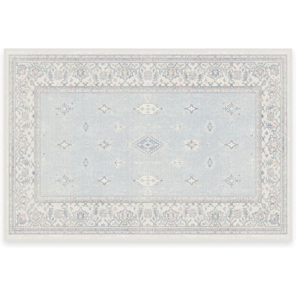imageRUGGABLE Washable Vintage Area Rug  Verena Sapphire 3x5 StainResistant NonSlip  Small Machine Washable Rugs for Living Room Bedroom Hallway Entryway ampamp Officewith Standard PadSoft Blue  Standard Pad