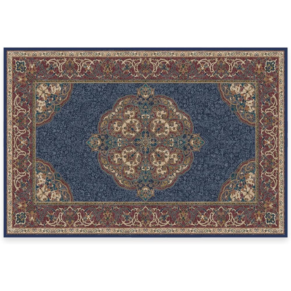 imageRUGGABLE x Disney Washable Area Rug Damask Charcoal 6 ft Round StainResistant NonSlip Medium Machine Washable Rugs for Living Room Bedroom Hallway Entryway ampamp Officewith Standard PadMickey Sapphire Standard Pad