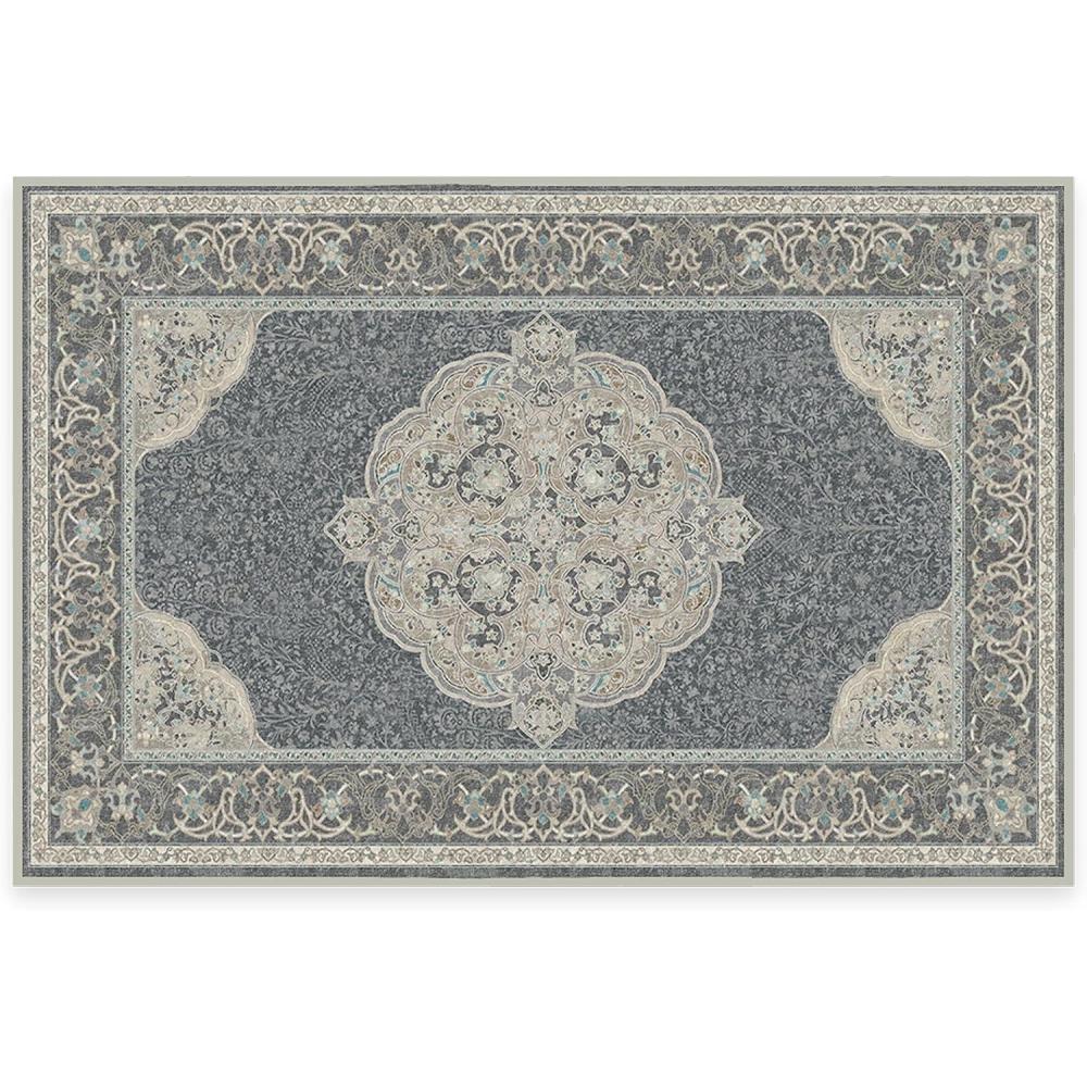 imageRUGGABLE x Disney Washable Area Rug Damask Charcoal 6 ft Round StainResistant NonSlip Medium Machine Washable Rugs for Living Room Bedroom Hallway Entryway ampamp Officewith Standard PadMickey Abalone Standard Pad