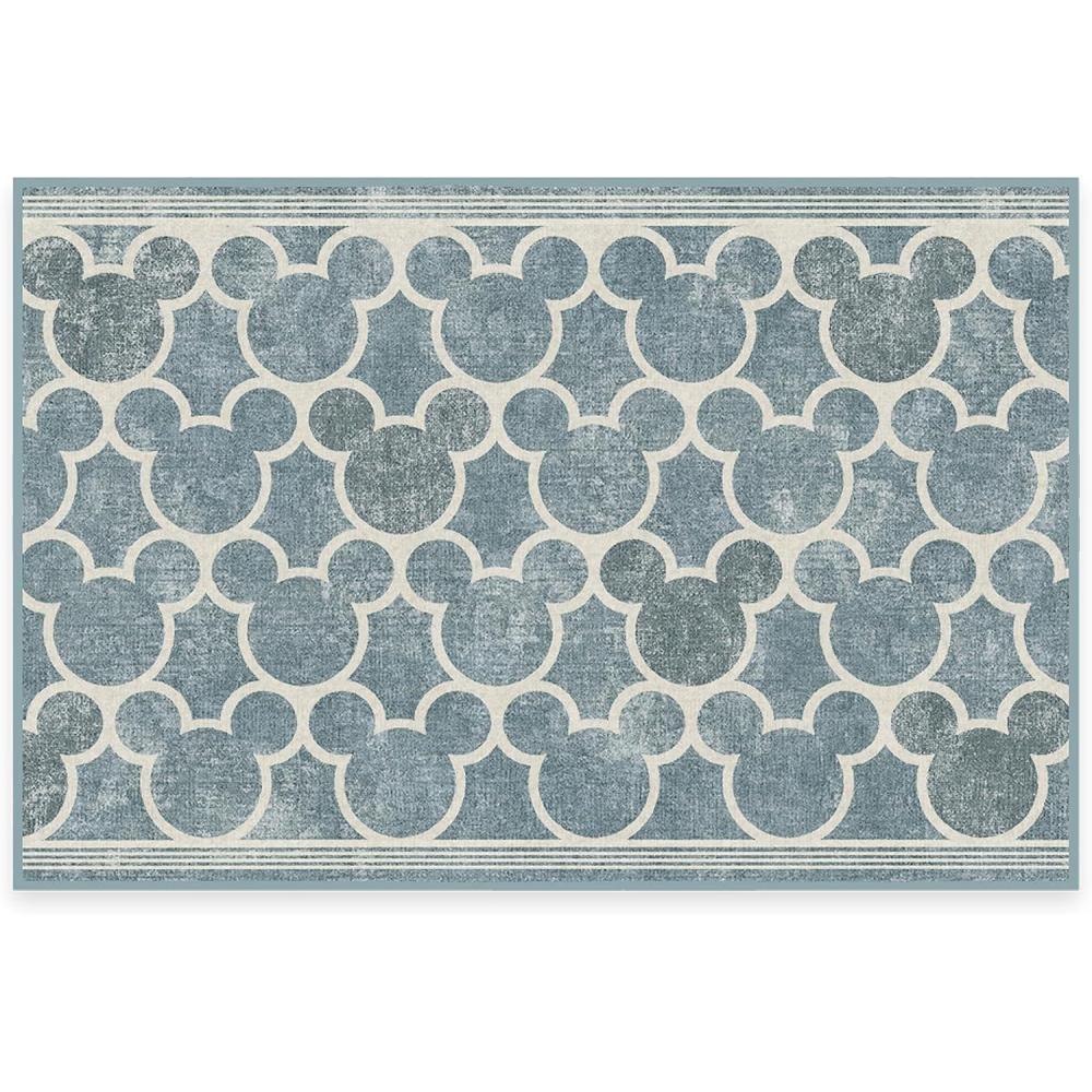 imageRUGGABLE x Disney Washable Area Rug Trellis Blue 3x5 StainResistant NonSlip Small Machine Washable Rugs for Living Room Bedroom Hallway Entryway ampamp Officewith Standard PadMickey Trellis Blue Cushioned Pad