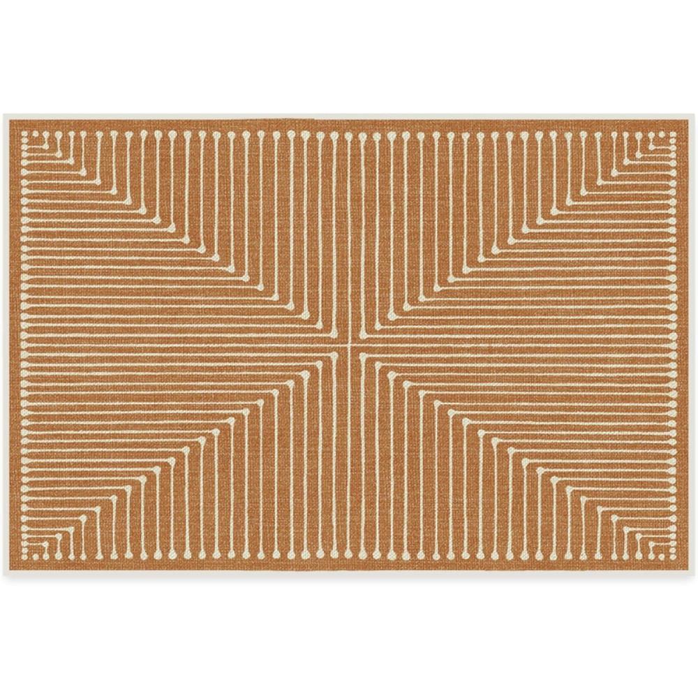 imageRUGGABLE x Jonathan Adler Machine Washable Modern Runner Rug  Inkdrop Camel ampamp Ivory 25x7 StainResistant NonSlip  Washable Rug for Hallway Entryway Living Room ampamp Kitchenwith Standard PadInkdrop Copper  Cushioned Pad