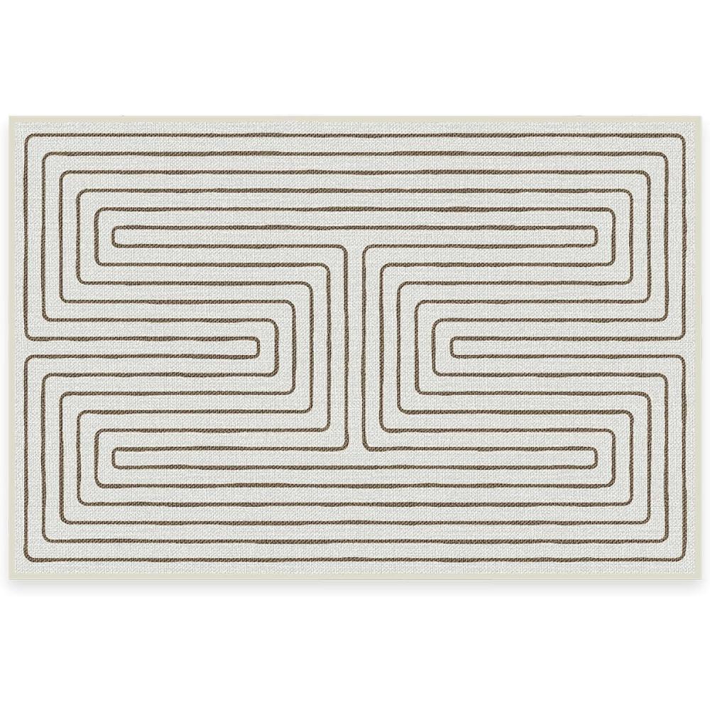 imageRUGGABLE x Jonathan Adler Machine Washable Modern Runner Rug  Inkdrop Camel ampamp Ivory 25x7 StainResistant NonSlip  Washable Rug for Hallway Entryway Living Room ampamp Kitchenwith Standard PadLabyrinth CamelIvory  Standard Pad