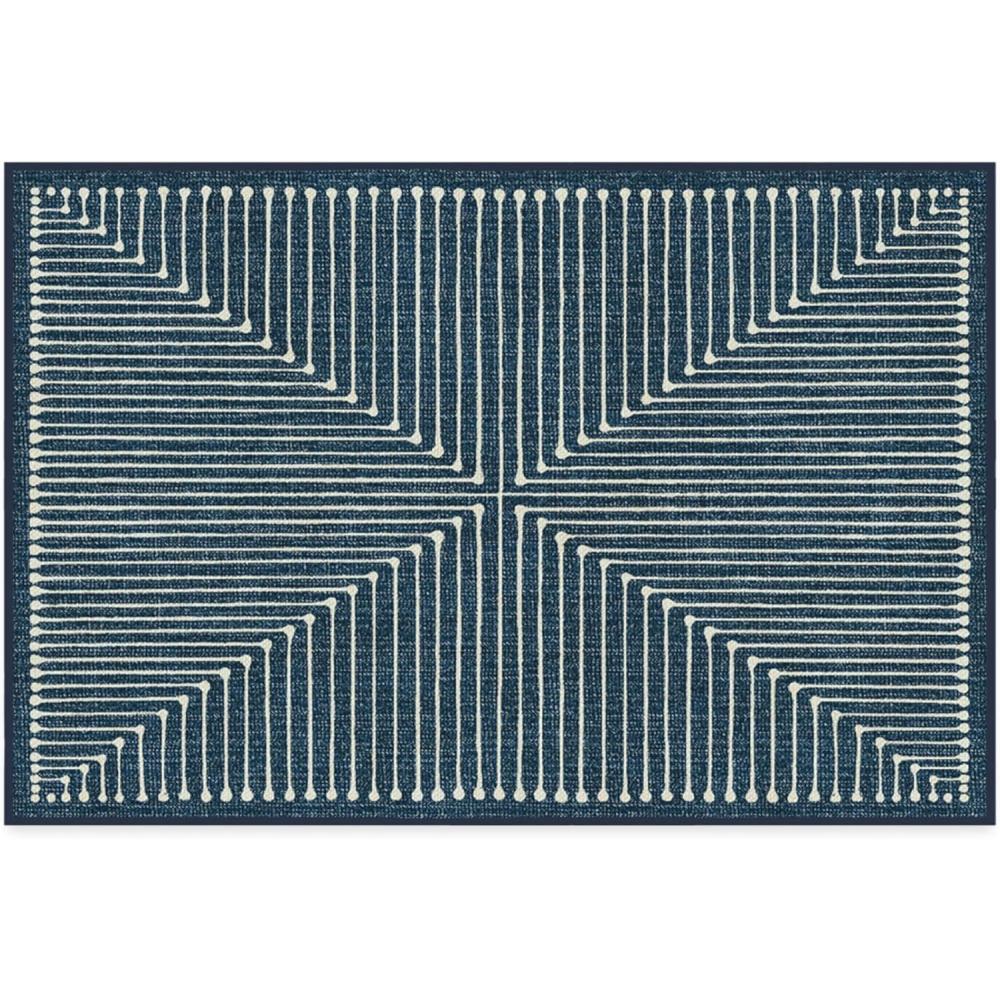 imageRUGGABLE x Jonathan Adler Machine Washable Modern Runner Rug  Inkdrop Camel ampamp Ivory 25x7 StainResistant NonSlip  Washable Rug for Hallway Entryway Living Room ampamp Kitchenwith Standard PadInkdrop Lapis Blue  Cushioned Pad