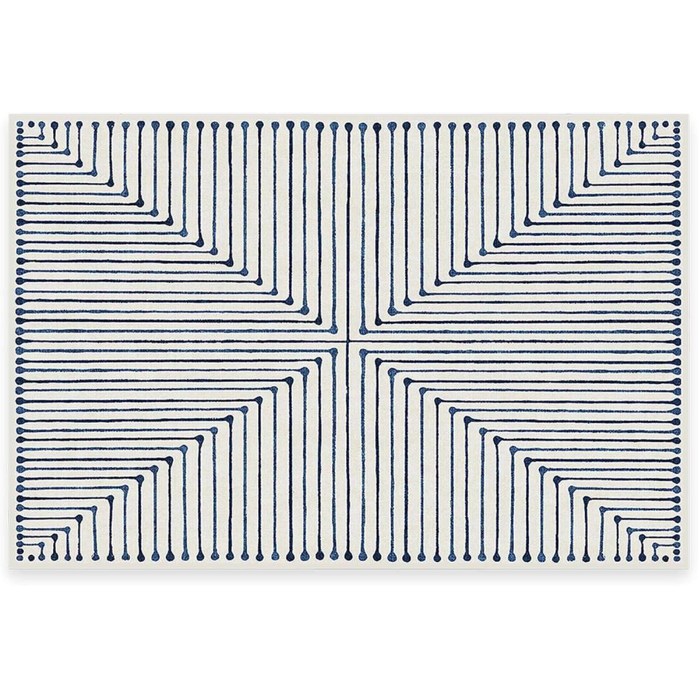 imageRUGGABLE x Jonathan Adler Machine Washable Modern Runner Rug  Inkdrop Camel ampamp Ivory 25x7 StainResistant NonSlip  Washable Rug for Hallway Entryway Living Room ampamp Kitchenwith Standard PadInkdrop Slate Blue  Standard Pad