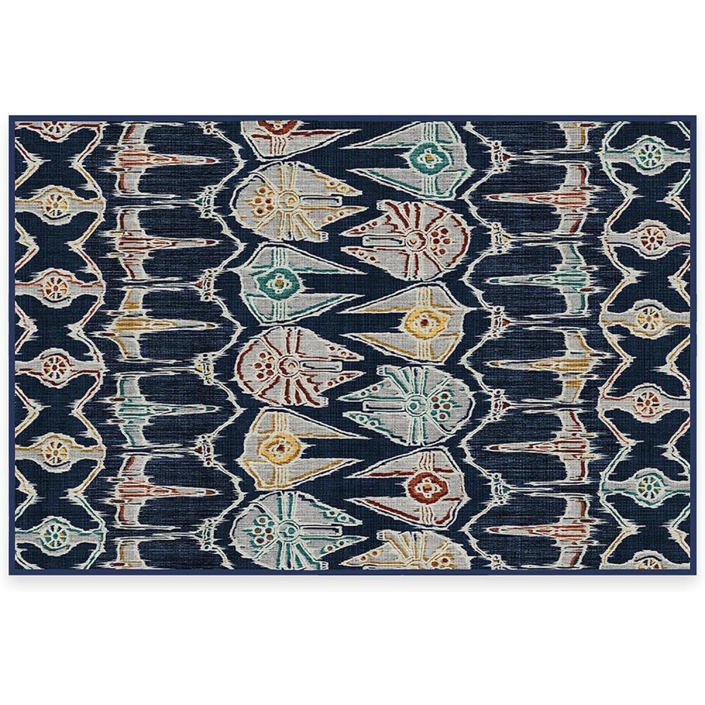 imageRUGGABLE x Star Wars Washable Area Rug Corellian Ikat Navy 2x3 StainResistant NonSlip Small Machine Washable Rugs for Living Room Bedroom Hallway Entryway ampamp Bathroomwith Standard Pad