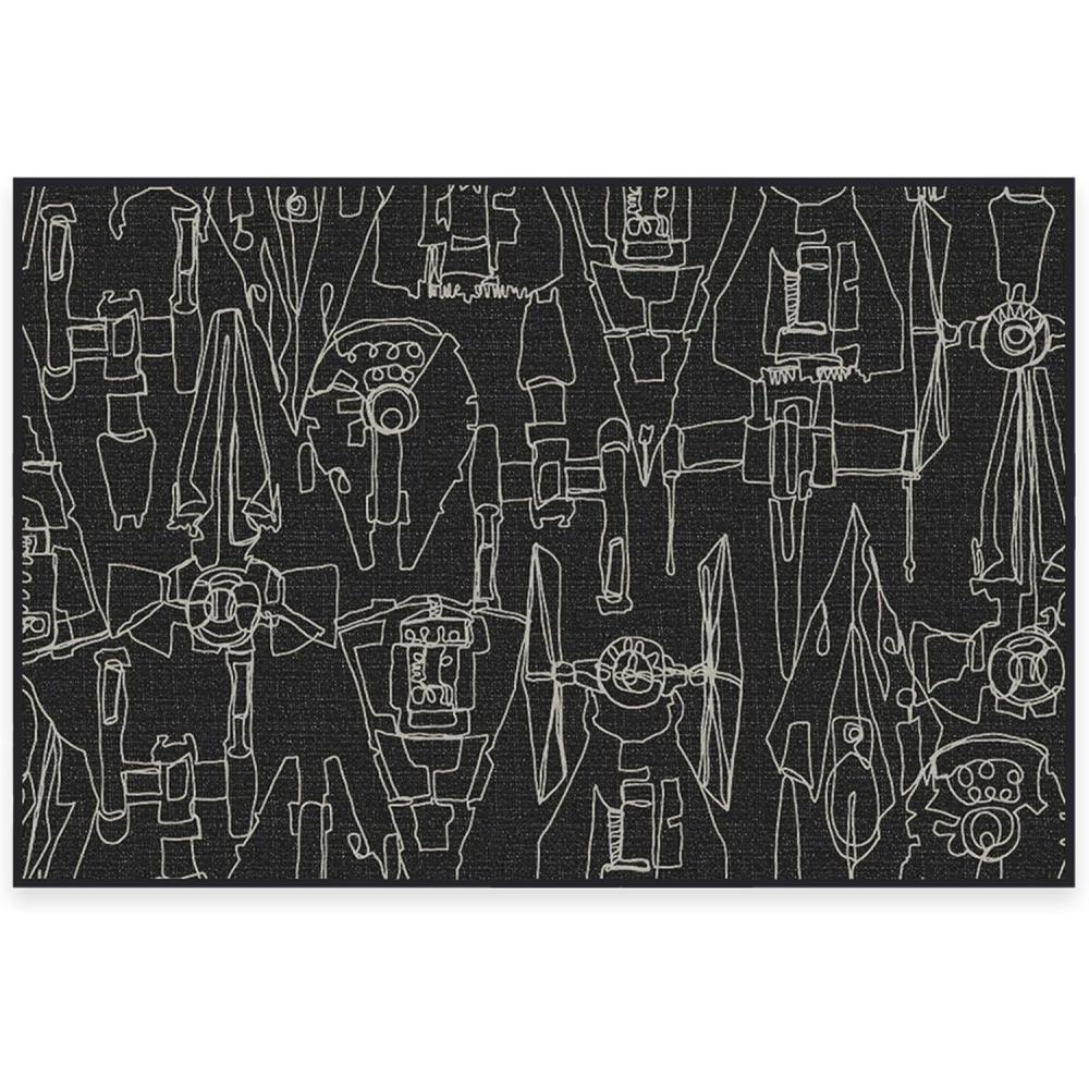 imageRUGGABLE x Star Wars Washable Area Rug Grogu Trellis Ash Grey 3x5 StainResistant NonSlip Small Machine Washable Rugs for Living Room Bedroom Hallway Entryway ampamp Officewith Standard PadArmada Black Standard Pad