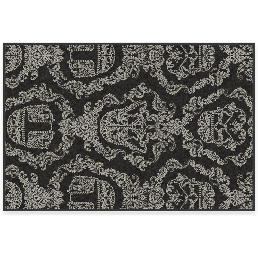 imageRUGGABLE x Star Wars Washable Area Rug Grogu Trellis Ash Grey 3x5 StainResistant NonSlip Small Machine Washable Rugs for Living Room Bedroom Hallway Entryway ampamp Officewith Standard PadDark Side Damask Black Standard Pad