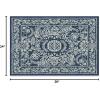 RUGGABLE Washable Area Rug – Delphina Delft Blue 6×9, Stain-Resistant, Non-Slip – Medium Machine Washable Rugs for Living Room, Bedroom, Hallway, Entryway & Office–with Standard Pad(Navy Blue – Cushioned Pad)