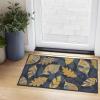 RUGGABLE Washable Fall Autumn Area Rug – Aurelia Navy Gold 3×5, Stain-Resistant, Non-Slip – Small Machine Washable Rugs for Living Room, Bedroom, Hallway, Entryway & Office–with Standard Pad(Aurelia Navy Gold – Cushioned Pad)