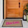 RUGGABLE Washable Front Doormat – Barbie Fuchsia Pink 2×3 Indoor/Outdoor Doormat – Fade–Resistant, Durable, Non–Slip – Welcome Mat for Entryway, Hallway, Bathroom, & Decor – with Standard Pad