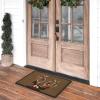 RUGGABLE Washable Front Doormat – Hohoho Red and Green 2×3 Indoor/Outdoor Doormat – Fade–Resistant, Durable, Non–Slip – Welcome Mat for Entryway, Hallway, Bathroom, & Decor – with Standard Pad(Holiday Reindeer – Standard Pad)
