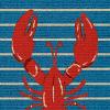RUGGABLE Washable Front Doormat – Welcome 2×3 Indoor/Outdoor Doormat – Fade–Resistant, Durable, Non–Slip – Welcome Mat for Entryway, Hallway, Bathroom, & Decor – with Standard Pad(Lobster)