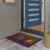 RUGGABLE Washable Front Doormat – Welcome 2×3 Indoor/Outdoor Doormat – Fade–Resistant, Durable, Non–Slip – Welcome Mat for Entryway, Hallway, Bathroom, & Decor – with Standard Pad(Dance Party)