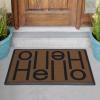 RUGGABLE Washable Front Doormat – Welcome 2×3 Indoor/Outdoor Doormat – Fade–Resistant, Durable, Non–Slip – Welcome Mat for Entryway, Hallway, Bathroom, & Decor – with Standard Pad(Hello)