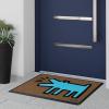 RUGGABLE Washable Front Doormat – Welcome 2×3 Indoor/Outdoor Doormat – Fade–Resistant, Durable, Non–Slip – Welcome Mat for Entryway, Hallway, Bathroom, & Decor – with Standard Pad(Keith Haring Barking Dog Blue)