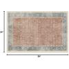 RUGGABLE Washable Vintage Area Rug – Celestine Coral 3×5, Stain-Resistant, Non-Slip – Small Machine Washable Rugs for Living Room, Bedroom, Hallway, Entryway & Office–with Standard Pad(Coral – Cushioned Pad)