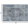 RUGGABLE Washable Vintage Area Rug – Kamran Hazel 3×5, Stain-Resistant, Non-Slip – Small Machine Washable Rugs for Living Room, Bedroom, Hallway, Entryway & Office–with Standard Pad(Blue Admiral – Kamran – Cushioned Pad)
