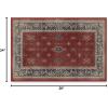 RUGGABLE Washable Vintage Area Rug – Verena Sapphire 3×5, Stain-Resistant, Non-Slip – Small Machine Washable Rugs for Living Room, Bedroom, Hallway, Entryway & Office–with Standard Pad(Amber Red – Cushioned Pad)