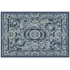 RUGGABLE Washable Area Rug – Delphina Delft Blue 6×9, Stain-Resistant, Non-Slip – Medium Machine Washable Rugs for Living Room, Bedroom, Hallway, Entryway & Office–with Standard Pad(Navy Blue – Cushioned Pad)