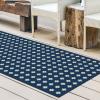 RUGGABLE Washable Area Rug – Outdoor Gingham Plaid Black & White 3×5, Stain-Resistant, Non-Slip – Small Machine Washable Rugs for Entryway, Patio, Balcony, Deck, & Porch–with Standard Pad(Adde Navy – Standard Pad)