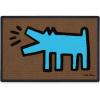RUGGABLE Washable Front Doormat – Welcome 2×3 Indoor/Outdoor Doormat – Fade–Resistant, Durable, Non–Slip – Welcome Mat for Entryway, Hallway, Bathroom, & Decor – with Standard Pad(Keith Haring Barking Dog Blue)