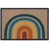 RUGGABLE Washable Front Doormat – Welcome 2×3 Indoor/Outdoor Doormat – Fade–Resistant, Durable, Non–Slip – Welcome Mat for Entryway, Hallway, Bathroom, & Decor – with Standard Pad(Aria Rainbow – Doormat)