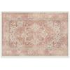 RUGGABLE Washable Vintage Area Rug – Kamran Hazel 3×5, Stain-Resistant, Non-Slip – Small Machine Washable Rugs for Living Room, Bedroom, Hallway, Entryway & Office–with Standard Pad(Pink Rose – Kamran – Standard Pad)