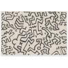 RUGGABLE x Keith Haring Washable Area Rug – Block Party Multicolor 3×5, Stain-Resistant, Non-Slip – Small Machine Washable Rugs for Living Room, Bedroom, Hallway, Entryway & Office–with Standard Pad(Block Party Black & Ivory – Cushioned Pad)