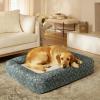 Ruggable Small Dog Bed Indestructible Washable Waterproof Cover Calming Memory Foam, Plush Crate for Dogs – 28 inch, up to 25lbs, Non Slip Couch, Premium Donut Bolster Sides Stone Grey(Harper Blue Woven)