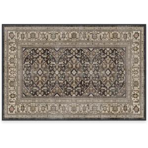 RUGGABLE Washable Area Rug – Alessia Dark Wood 2×3, Stain-Resistant, Non-Slip – Small Machine Washable Rugs for Living Room, Bedroom, Hallway, Entryway & Bathroom–with Standard Pad(Dark Wood – Standard Pad)