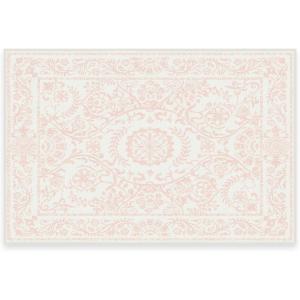 RUGGABLE Washable Area Rug – Delphina Delft Blue 6×9, Stain-Resistant, Non-Slip – Medium Machine Washable Rugs for Living Room, Bedroom, Hallway, Entryway & Office–with Standard Pad(Powder Pink – Cushioned Pad)