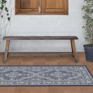 RUGGABLE Washable Area Rug – Outdoor Allura Copper Sage 5×7, Stain-Resistant, Non-Slip – Medium Machine Washable Rugs for Entryway, Patio, Balcony, Deck, & Porch–with Standard Pad(Allura Soft Navy – Standard Pad)