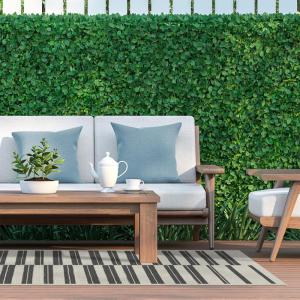 RUGGABLE Washable Area Rug – Outdoor Gingham Plaid Black & White 3×5, Stain-Resistant, Non-Slip – Small Machine Washable Rugs for Entryway, Patio, Balcony, Deck, & Porch–with Standard Pad(Offset Stripe Black – Standard Pad)