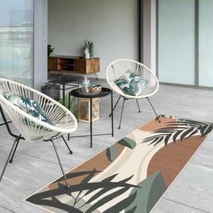 RUGGABLE Washable Area Rug – Outdoor Watercolor Waves Copper Jade 5×7, Stain-Resistant, Non-Slip – Medium Machine Washable Rugs for Entryway, Patio, Balcony, Deck, & Porch–with Standard Pad(Tulum Desert Sage – Standard Pad)