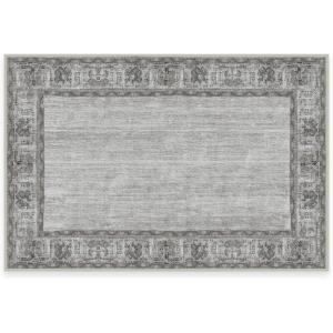 RUGGABLE Washable Area Rug – Zinnia Blue 3×5, Stain-Resistant, Non-Slip – Small Machine Washable Rugs for Living Room, Bedroom, Hallway, Entryway & Office–with Standard Pad(Grey – Cushioned Pad)