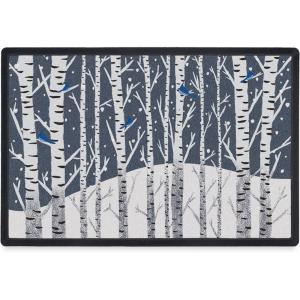 RUGGABLE Washable Front Doormat – Hohoho Red and Green 2×3 Indoor/Outdoor Doormat – Fade–Resistant, Durable, Non–Slip – Welcome Mat for Entryway, Hallway, Bathroom, & Decor – with Standard Pad(Winter Wonderland – Standard Pad)