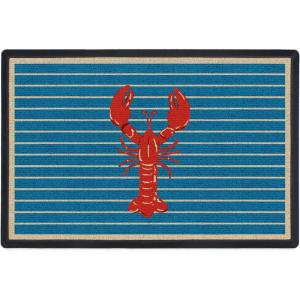 RUGGABLE Washable Front Doormat – Welcome 2×3 Indoor/Outdoor Doormat – Fade–Resistant, Durable, Non–Slip – Welcome Mat for Entryway, Hallway, Bathroom, & Decor – with Standard Pad(Lobster)