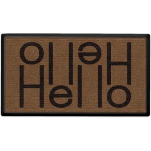 RUGGABLE Washable Front Doormat – Welcome 2×3 Indoor/Outdoor Doormat – Fade–Resistant, Durable, Non–Slip – Welcome Mat for Entryway, Hallway, Bathroom, & Decor – with Standard Pad(Hello – Large Doormat)