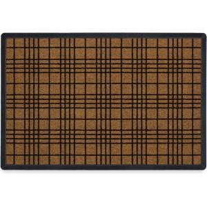 RUGGABLE Washable Front Doormat – Welcome 2×3 Indoor/Outdoor Doormat – Fade–Resistant, Durable, Non–Slip – Welcome Mat for Entryway, Hallway, Bathroom, & Decor – with Standard Pad(Linea Plaid)