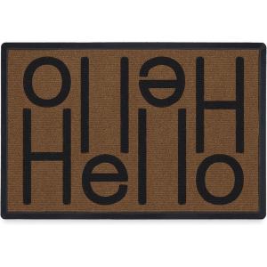 RUGGABLE Washable Front Doormat – Welcome 2×3 Indoor/Outdoor Doormat – Fade–Resistant, Durable, Non–Slip – Welcome Mat for Entryway, Hallway, Bathroom, & Decor – with Standard Pad(Hello)