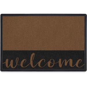 RUGGABLE Washable Front Doormat – Welcome 2×3 Indoor/Outdoor Doormat – Fade–Resistant, Durable, Non–Slip – Welcome Mat for Entryway, Hallway, Bathroom, & Decor – with Standard Pad(Welcome)