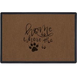 RUGGABLE Washable Front Doormat – Welcome 2×3 Indoor/Outdoor Doormat – Fade–Resistant, Durable, Non–Slip – Welcome Mat for Entryway, Hallway, Bathroom, & Decor – with Standard Pad(Dog House Coir)