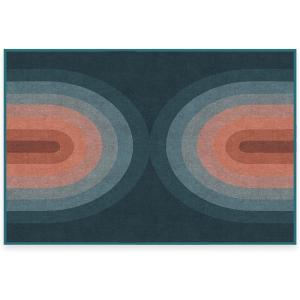 RUGGABLE Washable Modern Area Rug – Absida Rainbow 5×7, Stain-Resistant, Non-Slip – Medium Machine Washable Rugs for Living Room, Bedroom, Hallway, Entryway & Office–with Standard Pad(Teal – Standard Pad)