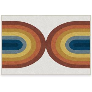 RUGGABLE Washable Modern Area Rug – Absida Rainbow 5×7, Stain-Resistant, Non-Slip – Medium Machine Washable Rugs for Living Room, Bedroom, Hallway, Entryway & Office–with Standard Pad(Rainbow – Cushioned Pad)