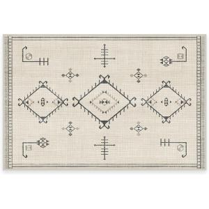 RUGGABLE Washable Vintage Area Rug – Damali Black & White 3×5, Stain-Resistant, Non-Slip – Small Machine Washable Rugs for Living Room, Bedroom, Hallway, Entryway & Office–with Standard Pad(Black & White – Cushioned Pad)